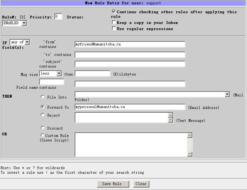 example: adding a new rule for personal email