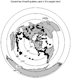 Map of earthquake locations