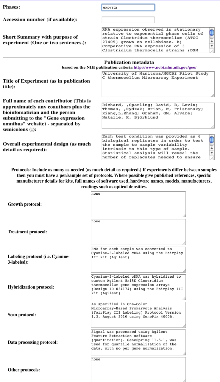 Koala's full metadata entry form
