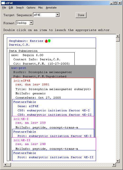 NCBI DeskTop Window