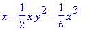 x-1/2*x*y^2-1/6*x^3