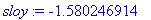 sloy := -1.580246914
