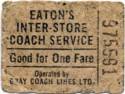 Eatons Inter-Store Coach Service ticket