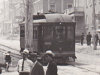 Nipissing Central interurban on Ferguson Avenue in Haileybury (postcard)