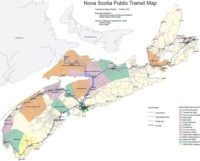 2010 Nova Scotia transit map showing Dial-A-Ride service areas