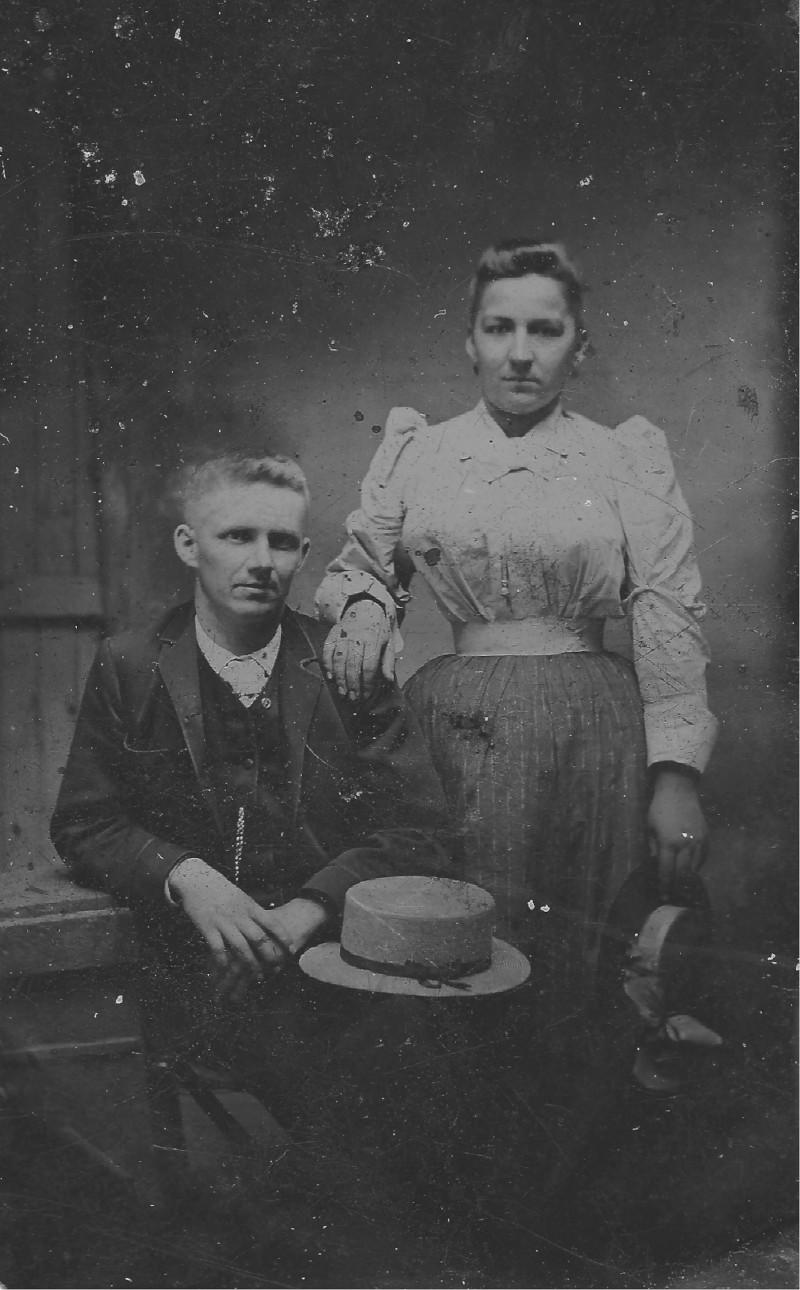 Tintype photograph believed to be of Gottfried Corts and his first wife Charlotte Sause (ca. 1865)