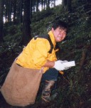 Akio Shinohara live-trapping Japanese shrew-moles