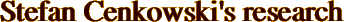 Stefan Cenkowski's research