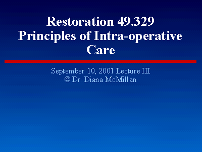 Intra-operative Care