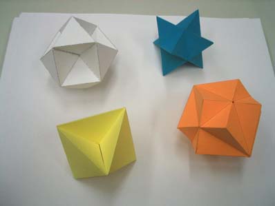Four folded polyhedra